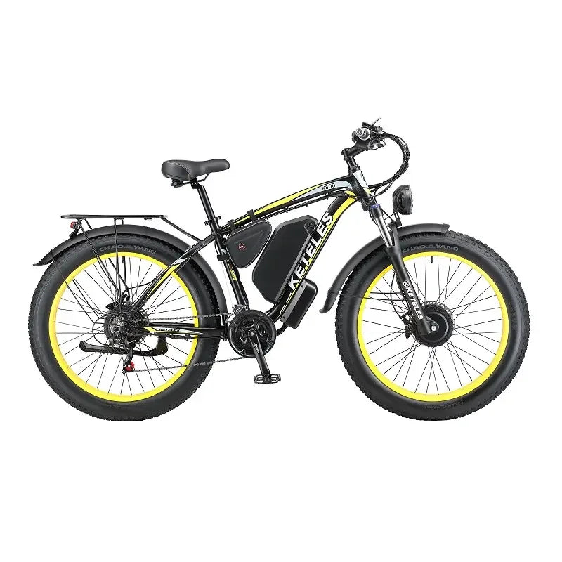 vtt-electrique jaune noir gris