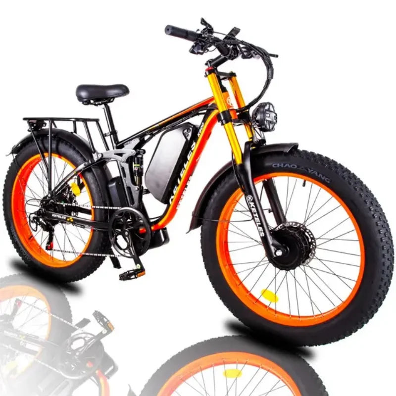 vtt electrique jaune orange