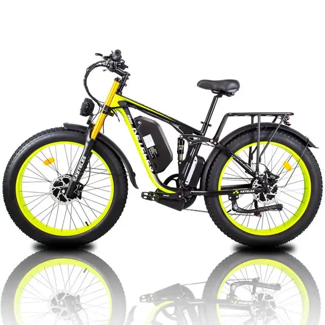 vtt electrique jaune vert noir