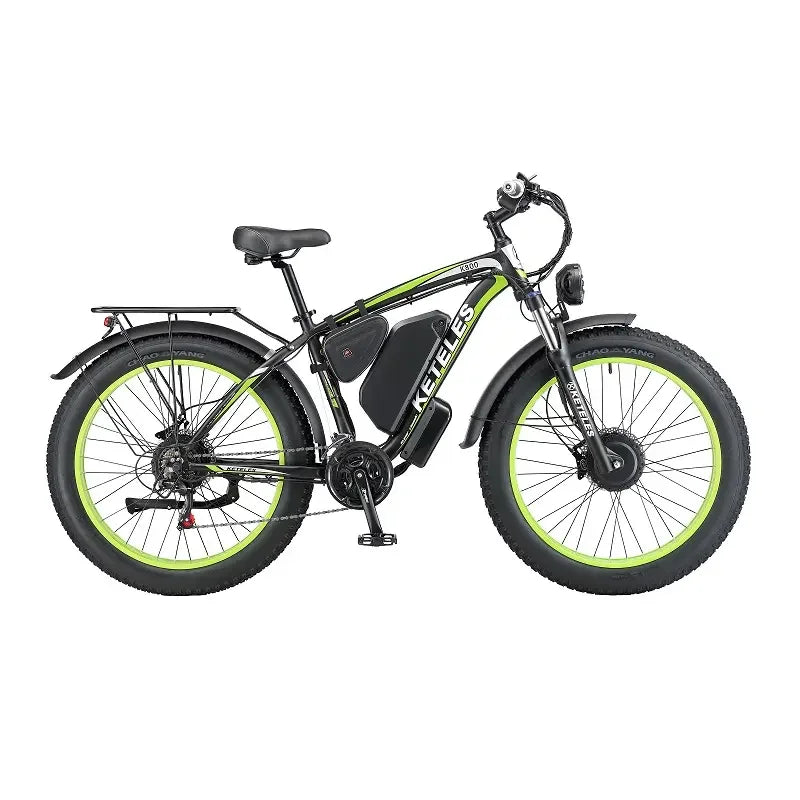 vtt electrique vert noir argent